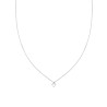 COLLANA CATENA VENEZIANA CON PUNTO LUCE CUORE CUBIC ZIRCONIA BIANCO IN ARGENTO 925 GALVANICA RODIO