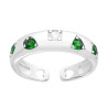 ANELLO FASCIA CON MOTIVI GEOMETRICI CUBIC ZIRCONIA VERDE SMERALDO E BIANCHI IN ARGENTO 925 GALVANICA RODIO