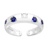 ANELLO FASCIA CON MOTIVI GEOMETRICI CUBIC ZIRCONIA BLU ZAFFIRO E BIANCHI IN ARGENTO 925 GALVANICA RODIO