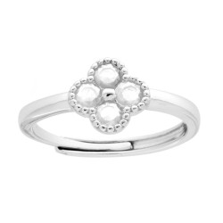 ANELLO FIORE CON CUBIC ZIRCONIA BIANCHI IN ARGENTO 925 GALVANICA RODIO