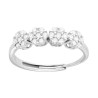 ANELLO VERETTA CON FIORI CON CUBIC ZIRCONIA BIANCHI IN ARGENTO 925 GALVANICA RODIO