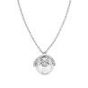 COLLANA CATENA FORZATINA CON CHIAMA ANGELI CON BIMBI E CRYSTAL BIANCHI IN ACCIAIO