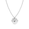 COLLANA CATENA FORZATINA CON CHIAMA ANGELI CON CUORI E CRYSTAL BIANCHI IN ACCIAIO