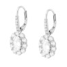 ORECCHINI MONACHELLA CON OVALE BIANCO CONTORNATO DA CUBIC ZIRCONIA BIANCHI IN ARGENTO 925 GALVANICA RODIO