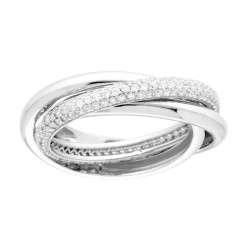 ANELLO MULTIPLO CON CUBIC ZIRCONIA BIANCHI IN ARGENTO 925 GALVANICA RODIO