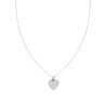 COLLANA CATENA FORZATINA DIAMANTATA CON CUORE E CRYSTAL BIANCHI IN ACCIAIO