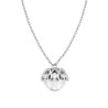 COLLANA CATENA FORZATINA CON CHIAMA ANGELI CON CUORI E CRYSTAL BIANCHI IN ACCIAIO