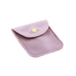 SACCHETTO CON CLIP IN TESSUTO VELLUTO CM 8 X 8 COLORE ROSA MALVA