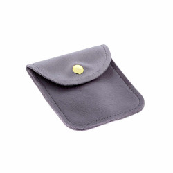 SACCHETTO CON CLIP IN TESSUTO VELLUTO CM 8 X 8 COLORE GRIGIO
