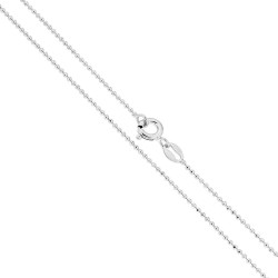 CATENA PALLINA DIAMANTATA 120 SEZIONE MM 1.2 LUNGHEZZA CM 45 IN ARGENTO 925 GALVANICA RODIO