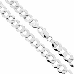 CATENA GRUMETTA DIAMANTATA EXTRAFLAT 200 SEZIONE MM 9 LUNGHEZZA CM 60 IN ARGENTO 925 GALVANICA RODIO