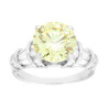ANELLO SOLITARIO TONDO TOPAZIO GIALLO CON CUBIC ZIRCONIA BIANCHI IN ARGENTO 925 GALVANICA RODIO