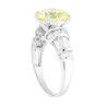 ANELLO SOLITARIO TONDO TOPAZIO GIALLO CON CUBIC ZIRCONIA BIANCHI IN ARGENTO 925 GALVANICA RODIO