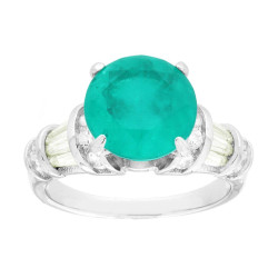 ANELLO SOLITARIO TORMALINA PARAIBA CON CUBIC ZIRCONIA TOPAZIO GIALLO IN ARGENTO 925 GALVANICA RODIO