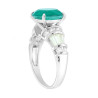 ANELLO SOLITARIO TORMALINA PARAIBA CON CUBIC ZIRCONIA TOPAZIO GIALLO IN ARGENTO 925 GALVANICA RODIO