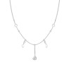 COLLANA CATENA FORZATINA DIAMANTATA CON PERLE CUORE E CUBIC ZIRCONIA BIANCHI IN ARGENTO 925 GALVANICA RODIO