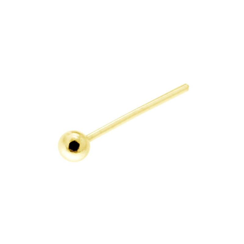 PIERCING NASO CHIODINO A PALLINA MM 2 IN ARGENTO 925 GALVANICA ORO