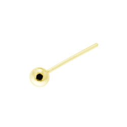 PIERCING NASO CHIODINO A PALLINA MM 2,5 IN ARGENTO 925 GALVANICA ORO