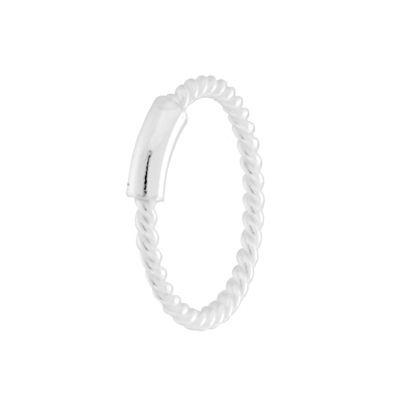 ORECCHINO PIERCING DA NASO CERCHIO TORCHON MM 10 CON CILINDRO IN ARGENTO 925