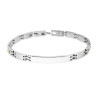 BRACCIALE UOMO MAGLIA IMPERNIATA CON TARGA E PUNTI ORO IN ACCIAIO