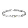 BRACCIALE UOMO MAGLIA IMPERNIATA CON PUNTI COLORE ORO IN ACCIAIO