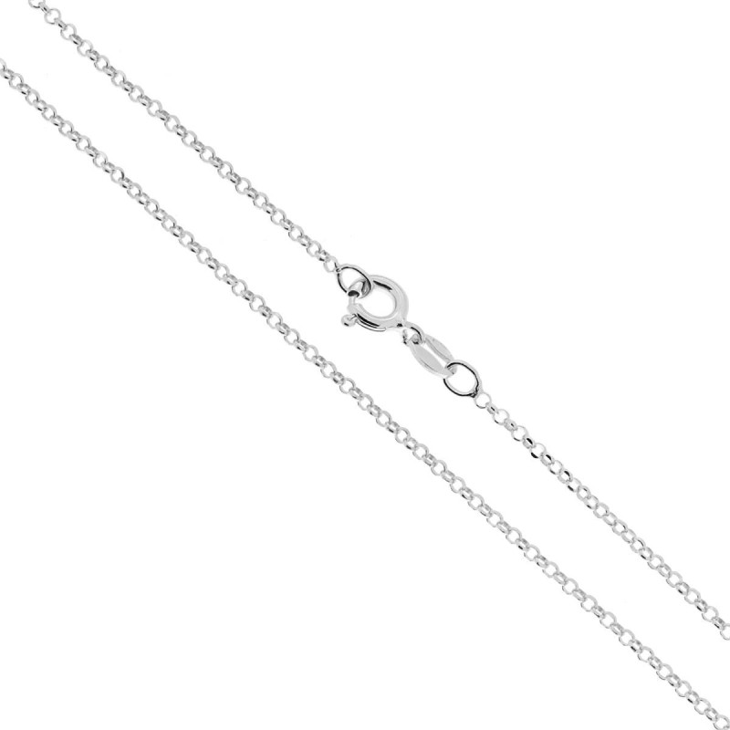 CATENA ROLO DIAMANTATA 025 SEZIONE MM 1.7 LUNGHEZZA CM 50 IN ARGENTO 925 GALVANICA RODIO