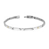 BRACCIALE UOMO MAGLIA IMPERNIATA CON PUNTI COLORE ORO IN ACCIAIO