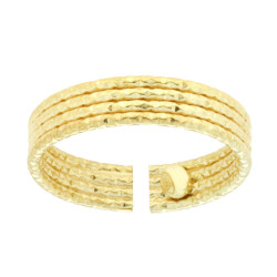 ANELLO FASCIA MULTIFILO DIAMANTATO IN ARGENTO 925 GALVANICA ORO