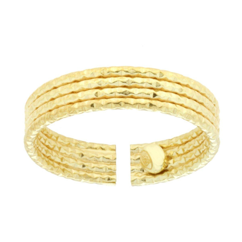 ANELLO FASCIA MULTIFILO DIAMANTATO IN ARGENTO 925 GALVANICA ORO