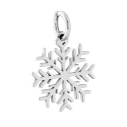 CIONDOLO FIOCCO DI NEVE IN ARGENTO 925 GALVANICA RODIO