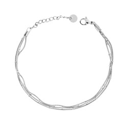 BRACCIALE TRE FILI CATENA CODA DI TOPO IN ACCIAIO