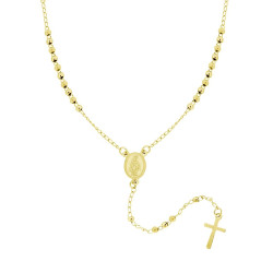 COLLANA ROSARIO CM 50 CON PALLINE MM 3 IN ACCIAIO COLORE ORO