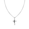COLLANA CATENA VENEZIANA TONDA CON CROCE COLORE NERO IN ACCIAIO