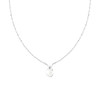 COLLANA CATENA FORZATINA DIAMANTATA CON PERLA E FIORE CON CRYSTAL BIANCHI IN ACCIAIO