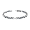 BRACCIALE UOMO CATENA IMPERNIATA CON CERAMICA COLOR ANTRACITE BUGNATA IN ACCIAIO