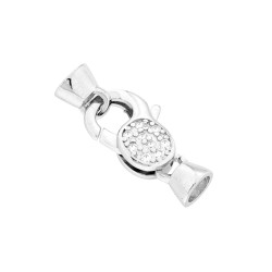 CHIUSURA GIOIELLO A PAPPAGALLO CON CUBIC ZIRCONIA BIANCHI IN ARGENTO 925 GALVANICA RODIO