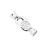 CHIUSURA GIOIELLO A PAPPAGALLO CON CUBIC ZIRCONIA BIANCHI IN ARGENTO 925 GALVANICA RODIO