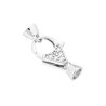 CHIUSURA GIOIELLO A PAPPAGALLO CON CUBIC ZIRCONIA BIANCHI IN ARGENTO 925 GALVANICA RODIO