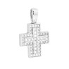 CIONDOLO CROCE CON CUBIC ZIRCONIA BIANCHI IN ARGENTO 925 GALVANICA RODIO