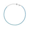 BRACCIALE TENNIS GRIFFE CM 17+5 CON CRYSTAL MM 2 ACQUAMARINA IN ACCIAIO