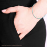 BRACCIALE TENNIS GRIFFE CM 17+5 CON CRYSTAL MM 2 ACQUAMARINA IN ACCIAIO