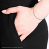 BRACCIALE TENNIS GRIFFE CM 17+5 CON CRYSTAL MM 2 ACQUAMARINA IN ACCIAIO COLORE ORO