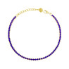 BRACCIALE TENNIS GRIFFE CM 17+5 CON CRYSTAL MM 2 BLU ZAFFIRO IN ACCIAIO COLORE ORO