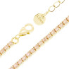 BRACCIALE TENNIS GRIFFE CM 17+5 CON CRYSTAL MM 2 CHAMPAGNE IN ACCIAIO COLORE ORO