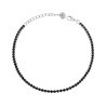 BRACCIALE TENNIS GRIFFE CM 17+5 CON CRYSTAL MM 2 NERI IN ACCIAIO