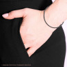 BRACCIALE TENNIS GRIFFE CM 17+5 CON CRYSTAL MM 2 NERI IN ACCIAIO
