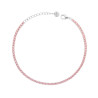BRACCIALE TENNIS GRIFFE CM 17+5 CON CRYSTAL MM 2 ROSA IN ACCIAIO