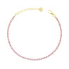 BRACCIALE TENNIS GRIFFE CM 17+5 CON CRYSTAL MM 2 ROSA IN ACCIAIO COLORE ORO