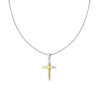 COLLANA CATENA VENEZIANA TONDA CON CROCE MEDIEVALE SORMONTATA DA CROCE COLORE ORO IN ACCIAIO