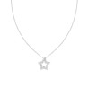 COLLANA CATENA FORZATINA DIAMANTATA CON STELLA E CRYSTAL BIANCHI N ACCIAIO